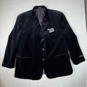 NWT Alfani Men 50R Black Velvet Classy Sport Coat Blazer Formal Suit Jacket
